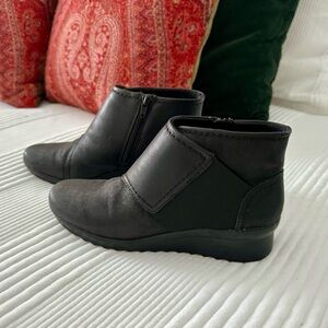 Clarks Dark Gray Ankle Booties